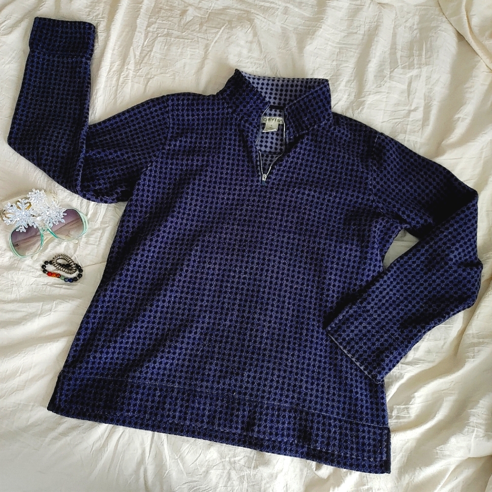 Microfleece Pullover | Orvis | Blue Polkadot